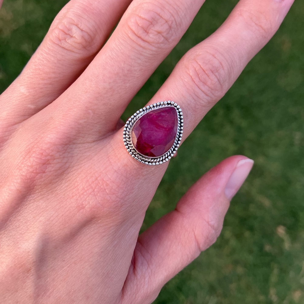 925 Ruby Crystal Ring - image 2